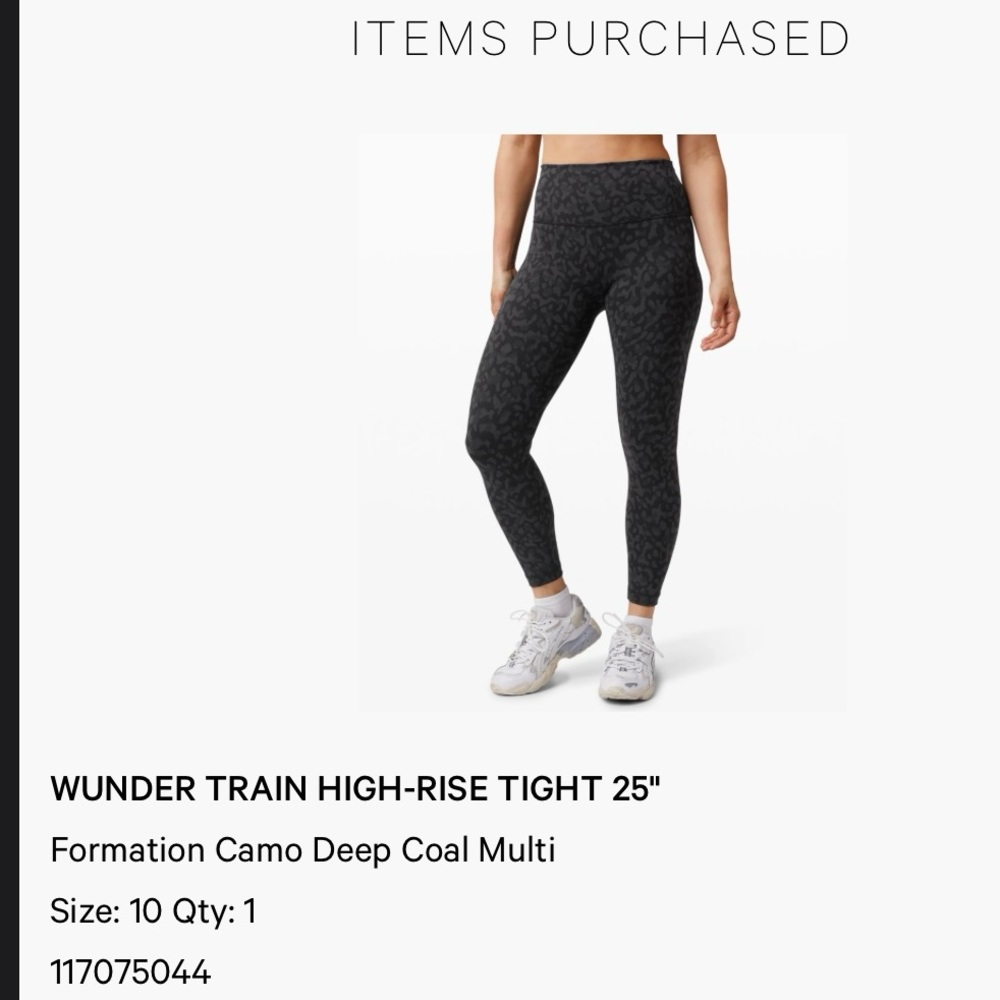 Lululemon Wunder Train High-Rise Tight 25" Size 10